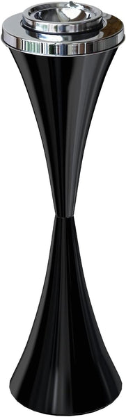 Floor Standing Ashtray with Lid 24 Inches Standing Ashtray Outdoor Windproof Cigar Butt Ash tray Detachable Ash tray Stand Easy to Clean Tall Ashtrays Stable Ashtrays for Outdoor or Indoor Use Black
