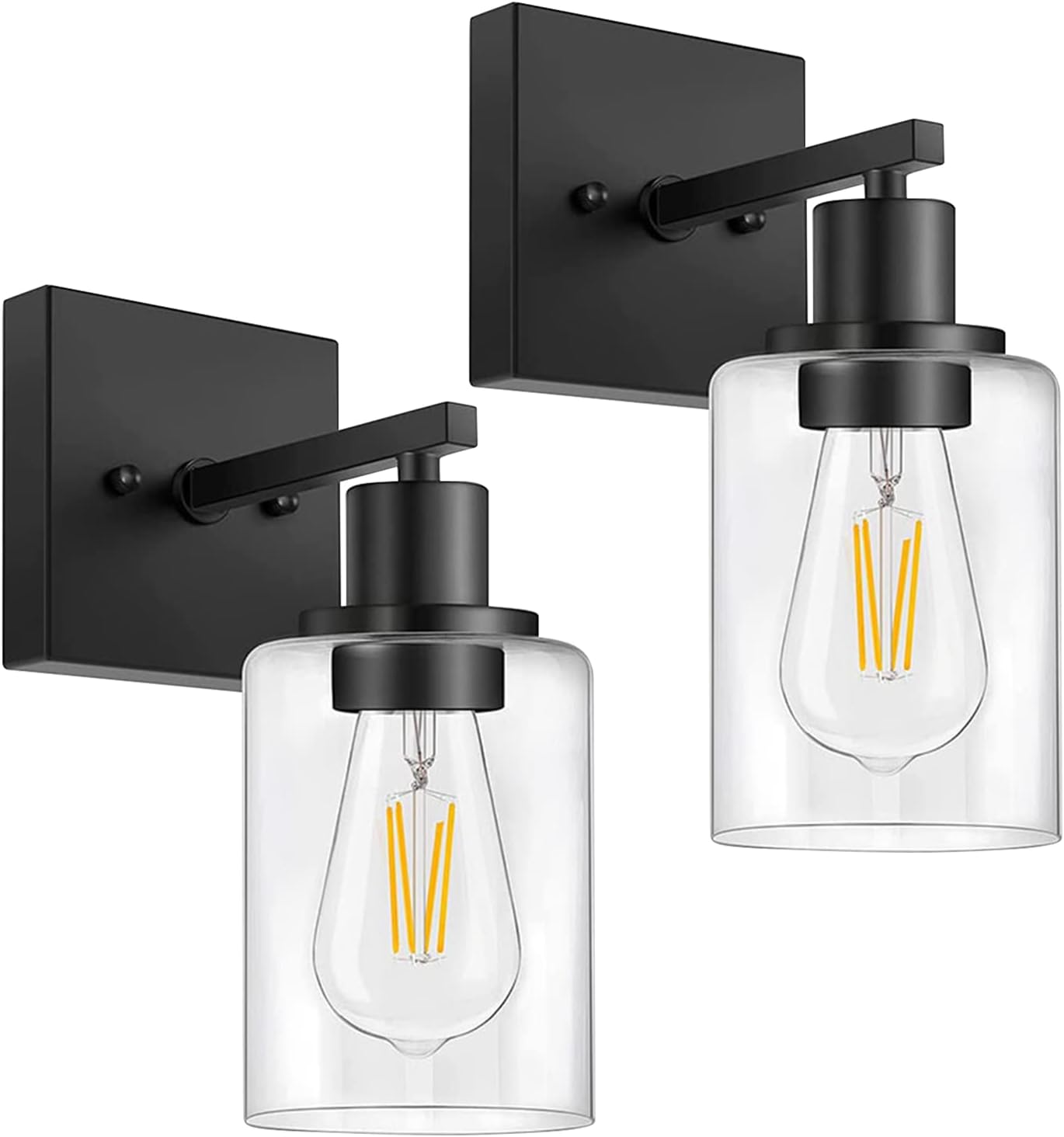 Wall Sconce,Matte Black Wall Sconces Set of Two,Sconces Wall Decor Set of 2,Vanity Wall Lights,Wall Sconces,Sconces Wall Lighting for Living Room