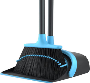 Broom and Dustpan Set,Broom and Dustpan Set for Home,52’’ Long Handle Broom with Dustpan Combo Set,Standing Broom and Dust Pan Set Heavy Duty,Dust Pan and Broom Combo for Kitchen Office Lobby Floor