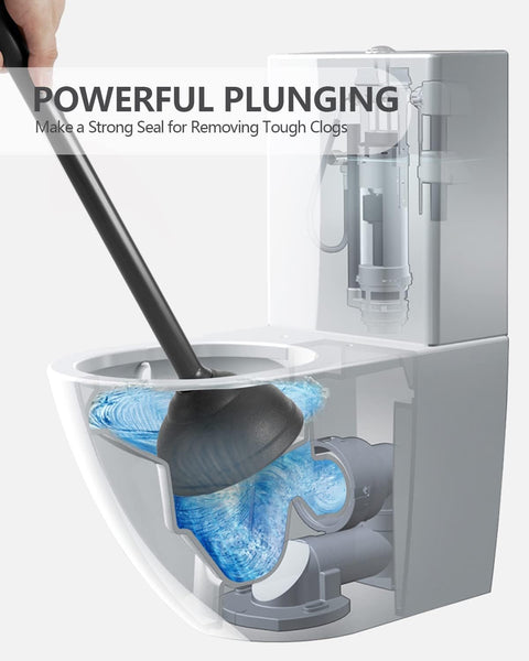YANXUS Toilet Plunger with Holder, Efficient Plungers for Bathroom, Hideaway Toilet Plunger Heavy Duty, Drip-Free Toilet Bowl Plunger with Cover