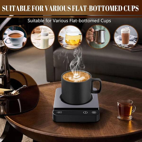 Mug Warmer,Coffee Mug Warmer with 3-Temp Settings,304 Stainless Steel Coffee Warmer with Digital Display, 2-12H Timer Setting Mug Warmer for Desk, Coffee Cup Warmer As Ideal Gift for Coffee Lovers