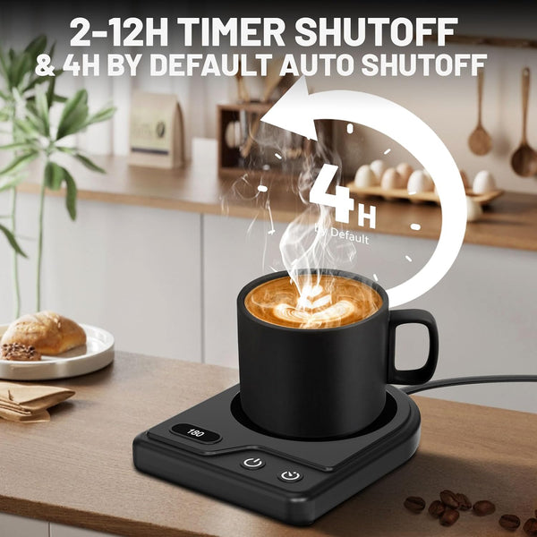 Mug Warmer,Coffee Mug Warmer with 3 Adjustable Temperature Settings,Coffee Warmer with 2-12H Auto Shutoff Functions,Easy to Clean Mug Warmer for Desk,Compact and Multifunctional Coffee Cup Warmer