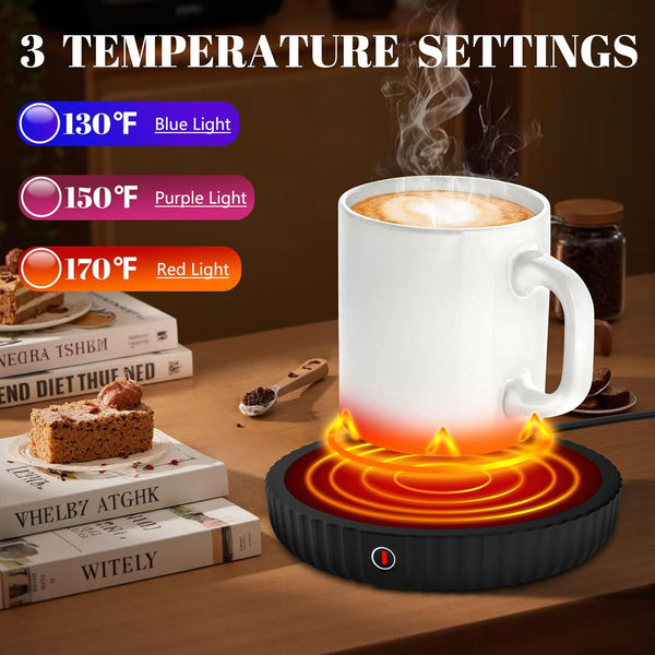 Coffee Warmer with 3-Temperature Settings,Coffee Mug Warmer Auto Shut Off,Mug Warmer,Office Use and Candle Warming,Ideal Present Keep Beverage Cup Warmer