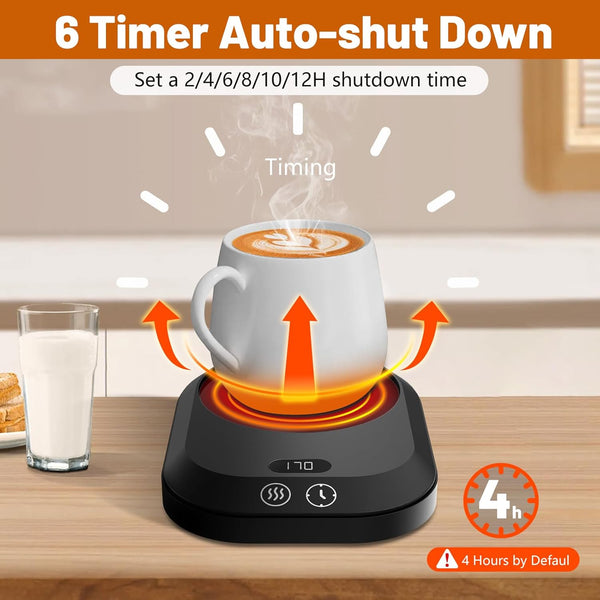 Mug Warmer, Coffee Warmer for Desk Auto Shut Off, Coffee Mug Warmer with 3 Temperature Settings, Coffee Warmer with Anti-Scalding Silicone, Mug Warmer for Desk with Digital Display, Coffee Gifts