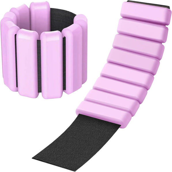 Ankle Weights, 1 Pair 1LB*2 Adjustable Wrist Weights Pink/Black, Silicone Ankle Weights for Women/Men, Waterproof&Sweat-proof Wrist Weights for Women,Portable Leg Weights for Running Strength Training