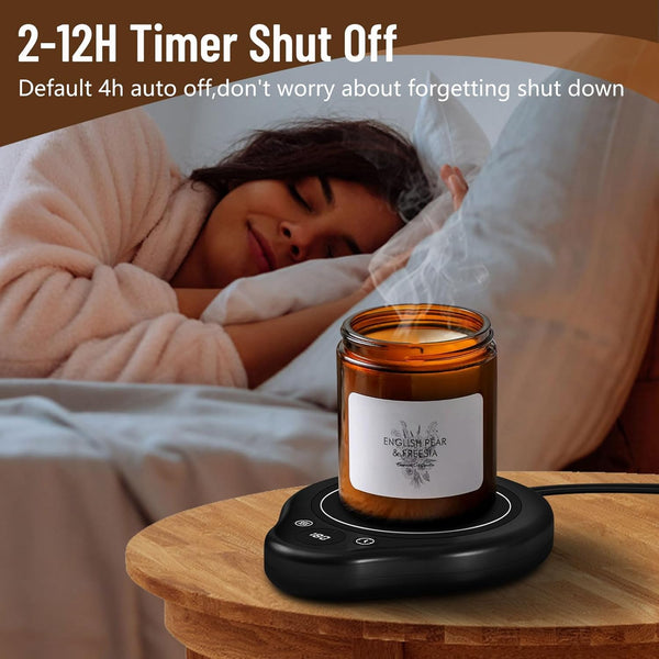 Mug Warmer, 3 Temperature Settings Coffee Mug Warmer, 2-12H Timed Settings Coffee Warmer, Digital Display Mug Warmer for Desk with Touch Control, 25W Coffee Cup Warmer for Tea, Coffee, Milk, Candles