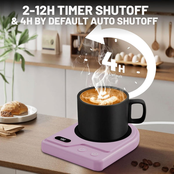Mug Warmer,Coffee Mug Warmer with 3 Adjustable Temperature Settings,Coffee Warmer with 2-12 Auto Shutoff Functions,Easy to Clean Mug Warmer for Desk,Multifunctional Coffee Cup Warmer