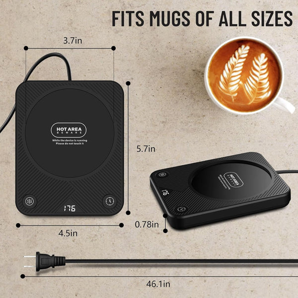Mug Warmer, Coffee Mug Warmer with 3 Temperature Settings, Coffee Warmer for Desk Auto Shut Off, Portable Coffee Warmer, Coffee Warmer for Coffee, Tea, Various Cups, Coffee Gifts for Coffee Lovers