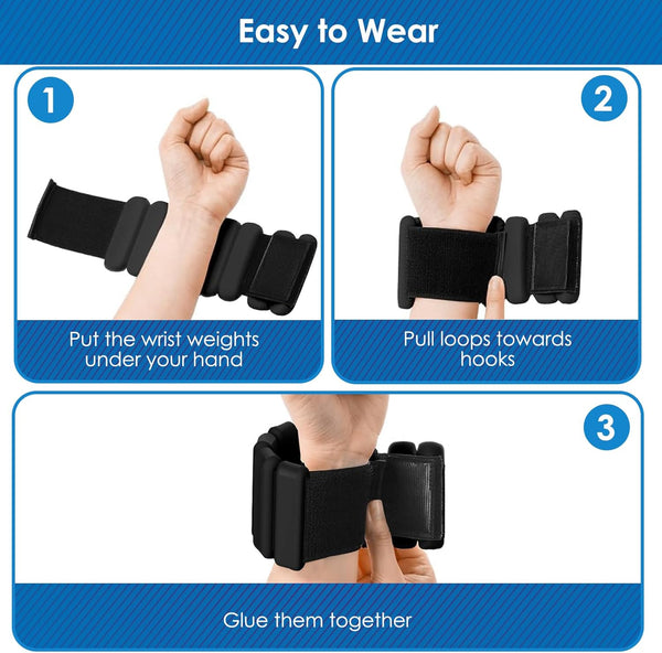 Ankle Weights, 1 Pair 1LB*2 Adjustable Wrist Weights Pink/Black, Silicone Ankle Weights for Women/Men, Waterproof&Sweat-proof Wrist Weights for Women,Portable Leg Weights for Running Strength Training