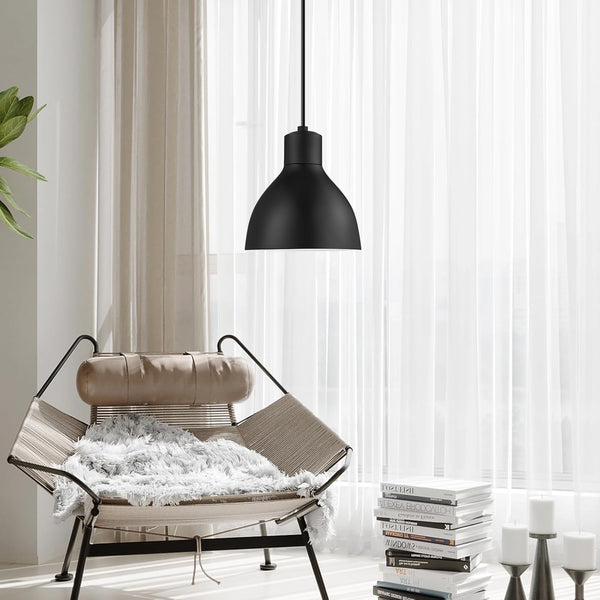 Pendant Lights Kitchen Island,3 Pack Black Pendant Lights,Small Pendant Light Fixtures with 6.5" Dome Metal Shade,Height Adjustable Kitchen Island Lighting,Industrial Hanging Lights for Dinning Room