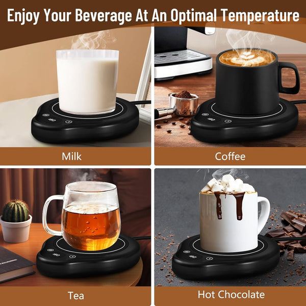 Mug Warmer, 3 Temperature Settings Coffee Mug Warmer, 2-12H Timed Settings Coffee Warmer, Digital Display Mug Warmer for Desk with Touch Control, 25W Coffee Cup Warmer for Tea, Coffee, Milk, Candles