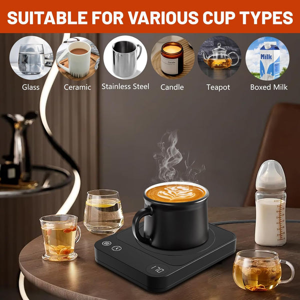Mug Warmer, 3 Temperature Settings Coffee Mug Warmer, 2-12h Auto - Shut Off Coffee Warmer, Mug Warmer for Desk with LED Digital Display, Smart Coffee Cup Warmer for Milk, Coffee, Chocolate, Candles