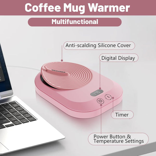 Mug Warmer,Coffee Mug Warmer for Office Use or Candle Warming,Coffee Warmer with 3 Temperature Control,Mug Warmer for Desk with Auto Shut Off,Cup Warmer for Tea Beverage Milk and Gift for Lovers