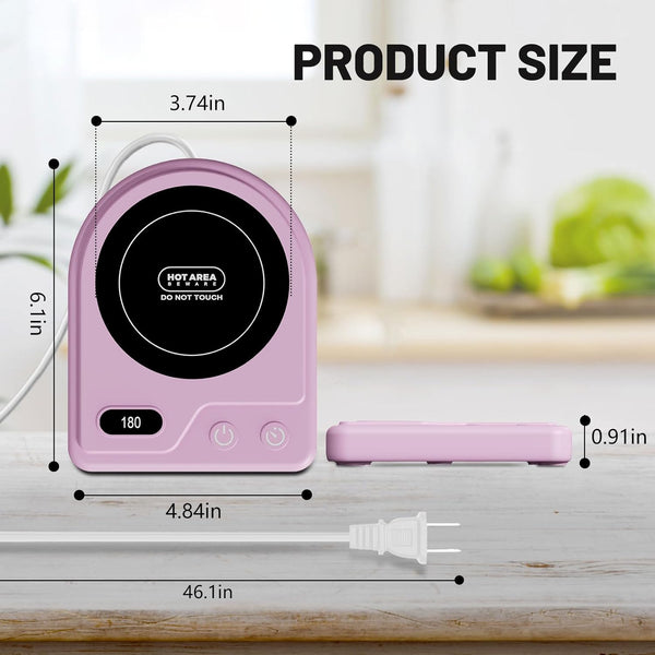 Mug Warmer,Coffee Mug Warmer with 3 Adjustable Temperature Settings,Coffee Warmer with 2-12H Auto Shutoff Functions,Digital Display Mug Warmer for Desk, Pink Coffee Cup Warmer for Ideal Coffee Gifts