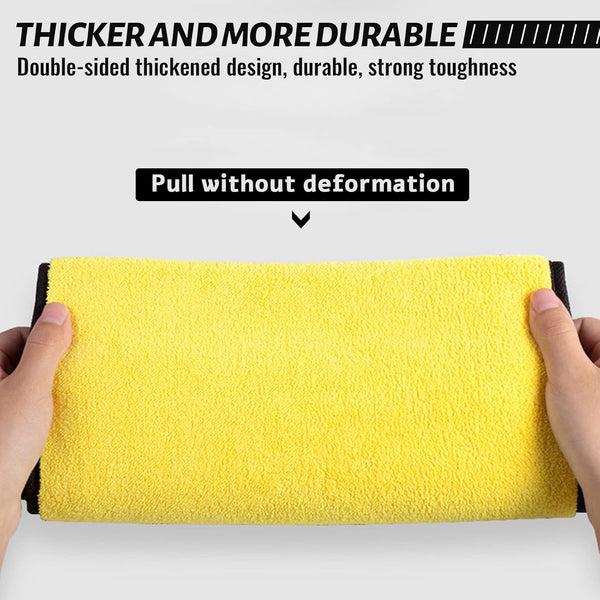 Microfiber Cleaning Cloths, 6 PCS Soft Material Microfiber Towels for Cars, Absorbent Drying Microfiber Cloth, Car Chamois Drying Towel with Dual Side for Glass and Interior Cleaning