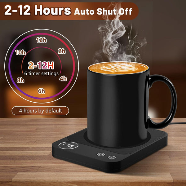 Mug Warmer, 3-Temperature Coffee Mug Warmer, Coffee Warmer with 2-12H Auto Shut Off, Electric Smart Mug Warmer for Desk Digital Display, Portable Coffee Cup Warmer for Milk Tea Hot Chocolate(No Cup)