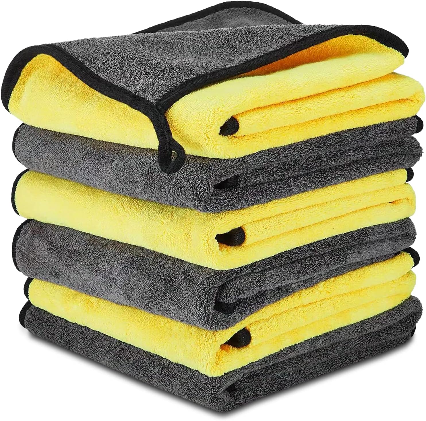 Microfiber Cleaning Cloths, 6 PCS Soft Material Microfiber Towels for Cars, Absorbent Drying Microfiber Cloth, Car Chamois Drying Towel with Dual Side for Glass and Interior Cleaning