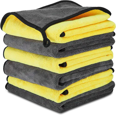 Microfiber Cleaning Cloths, 6 PCS Soft Material Microfiber Towels for Cars, Absorbent Drying Microfiber Cloth, Car Chamois Drying Towel with Dual Side for Glass and Interior Cleaning