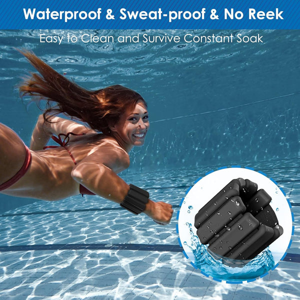 Ankle Weights, 1 Pair 1LB*2 Adjustable Wrist Weights Pink/Black, Silicone Ankle Weights for Women/Men, Waterproof&Sweat-proof Wrist Weights for Women,Portable Leg Weights for Running Strength Training