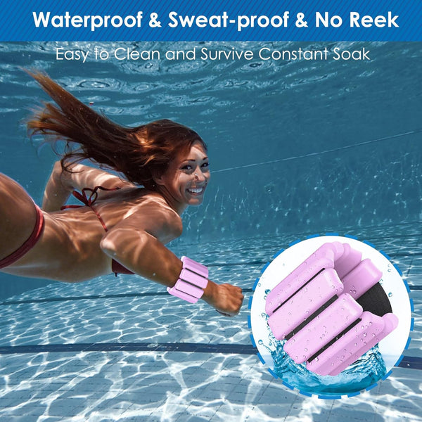 Ankle Weights, 1 Pair 1LB*2 Adjustable Wrist Weights Pink/Black, Silicone Ankle Weights for Women/Men, Waterproof&Sweat-proof Wrist Weights for Women,Portable Leg Weights for Running Strength Training