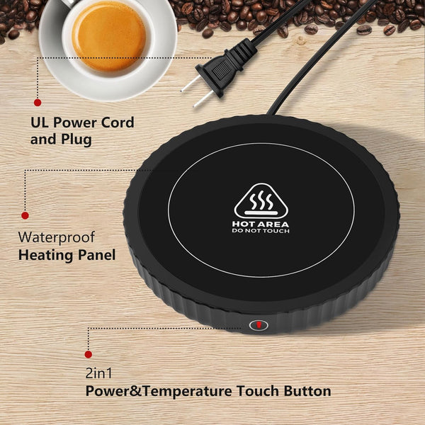 Coffee Warmer with 3-Temperature Settings,Coffee Mug Warmer Auto Shut Off,Mug Warmer,Office Use and Candle Warming,Ideal Present Keep Beverage Cup Warmer