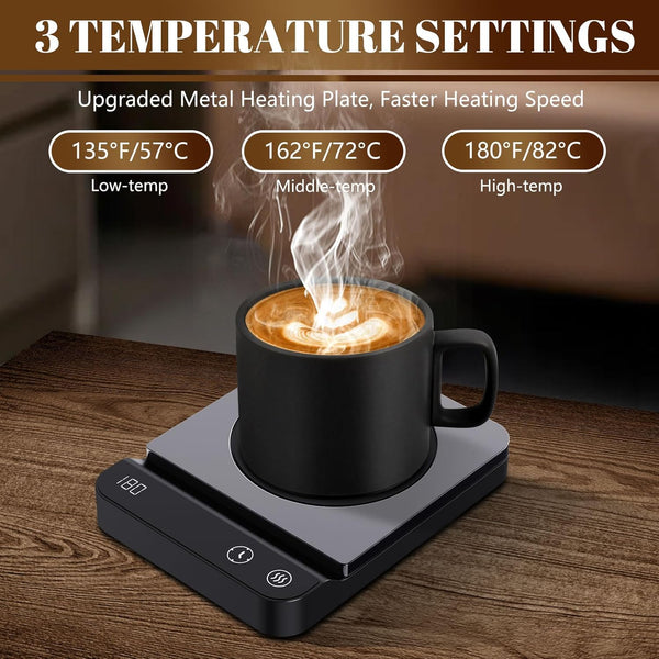 Mug Warmer,Coffee Mug Warmer with 3-Temp Settings,304 Stainless Steel Coffee Warmer with Digital Display, 2-12H Timer Setting Mug Warmer for Desk, Coffee Cup Warmer As Ideal Gift for Coffee Lovers