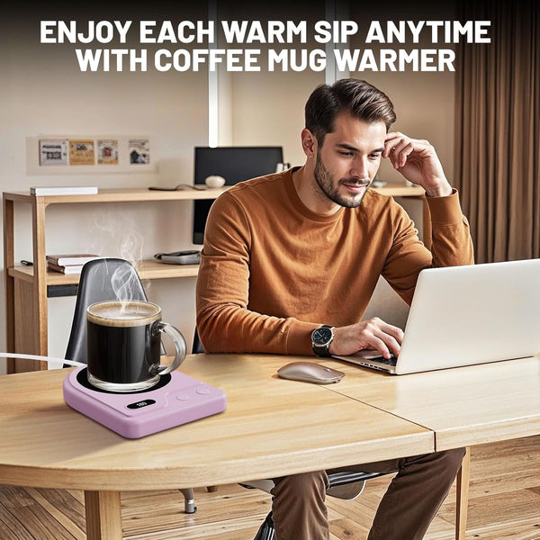 Mug Warmer,Coffee Mug Warmer with 3 Adjustable Temperature Settings,Coffee Warmer with 2-12 Auto Shutoff Functions,Easy to Clean Mug Warmer for Desk,Multifunctional Coffee Cup Warmer