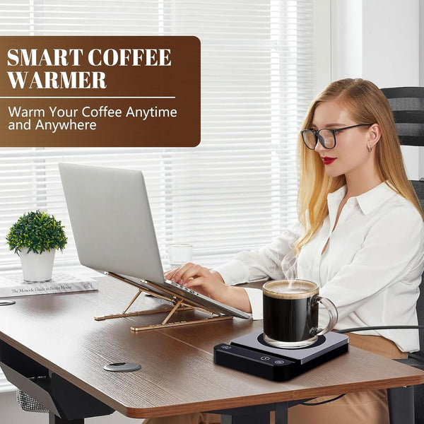 Mug Warmer,Coffee Mug Warmer with 3-Temp Settings,304 Stainless Steel Coffee Warmer with Digital Display, 2-12H Timer Setting Mug Warmer for Desk, Coffee Cup Warmer As Ideal Gift for Coffee Lovers