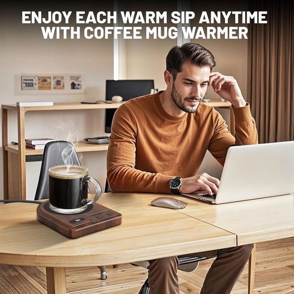 Coffee Mug Warmer, Coffee Warmer with 3 Adjustable Temperature Settings, Mug Warmer for Desk with 2-12 Auto Shutoff, Smart Candle Warmer, Electric Coffee Cup Warmer As Perfect Coffee Gift Choice