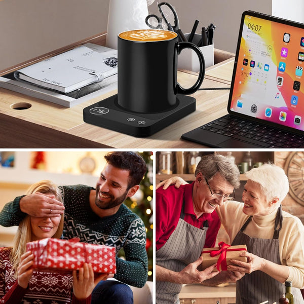 Mug Warmer, 3-Temperature Coffee Mug Warmer, Coffee Warmer with 2-12H Auto Shut Off, Electric Smart Mug Warmer for Desk Digital Display, Portable Coffee Cup Warmer for Milk Tea Hot Chocolate(No Cup)