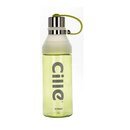 23 oz Great Plastic Sports Water Bottle Frosted Transparent Leak Proof Water Bottle with Portable Rope[Yellow]