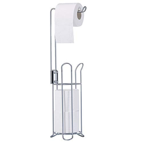SANGFOR Free Standing Toilet Paper Holder with Paper Roll Storage Stand for Bathroom/Toilet Storage