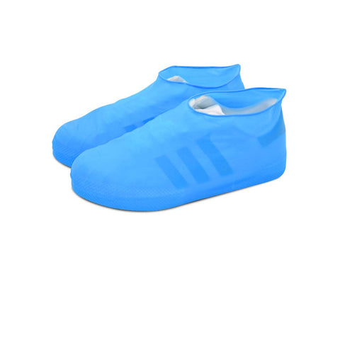 Non-Slip Waterproof Silicone Short Shoe Covers for Rain Foldable Shoe Covers Blue