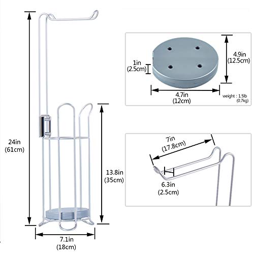 SANGFOR Free Standing Toilet Paper Holder with Paper Roll Storage Stand for Bathroom/Toilet Storage