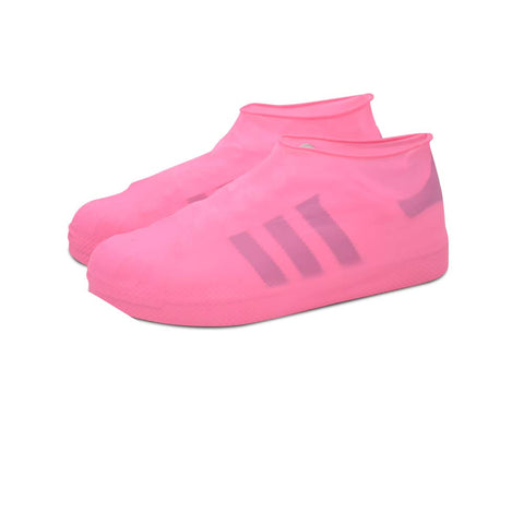 Non-Slip Waterproof Silicone Short Shoe Covers for Rain Foldable Shoe Covers Pink