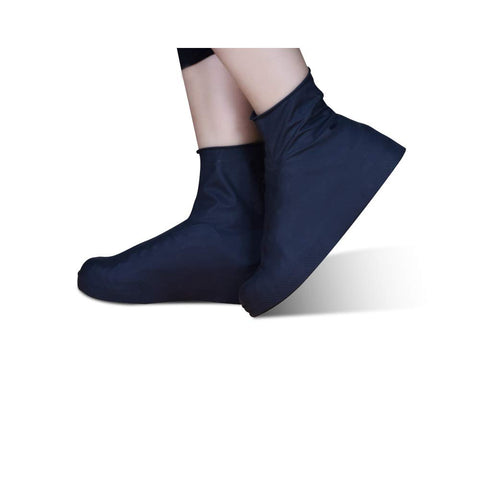 Non-Slip Waterproof Silicone high-Tops Shoe Covers for Rain Foldable Shoe Covers Black