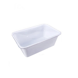 Lanburch [300 Pack] Single Compartment Food Containers Rectangle Food-Grade Plastic Food Storage Containers with Transparent Lids 34 oz[White]