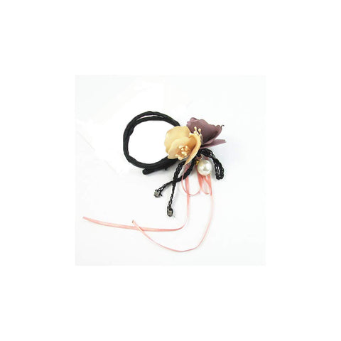 Fashion Yellow Cloth Floral Magic Clip With Long Strap Hair Twist Bun Maker Styling Tools for Hairstyle