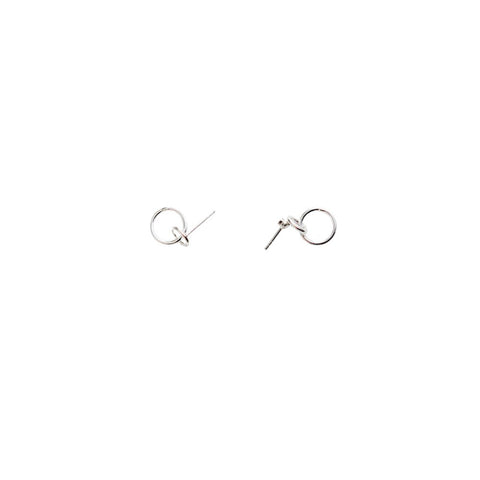 1 Pair Two Ring-Connected Simple Trend Earrings, Cute Wild Fashion Small Earrings