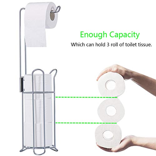 SANGFOR Free Standing Toilet Paper Holder with Paper Roll Storage Stand for Bathroom/Toilet Storage