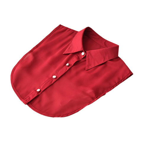 Women's Detachable Fake Collar - Breathable Fake Collar Elegant Half Shirt Shawl Dickey Blouse Decorative Collar Red
