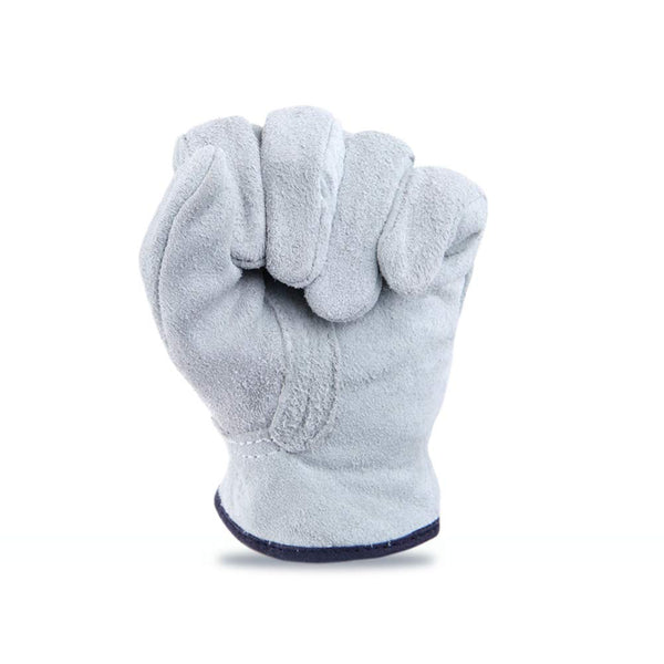 Chinashow Stick Welding Leather Work Gloves - Heavy Duty Industrial Safety Work Glovesm High Heat Proof Fire Resistant Gloves Perfect for Mechanics, Welding, Gardening, Fireplace, Stove, BBQ (Grey)