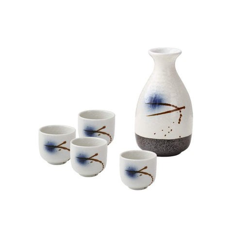 Japanese Classic Hand-Painted Ceramic Sake Sets 1 Decanter with 4 Cups