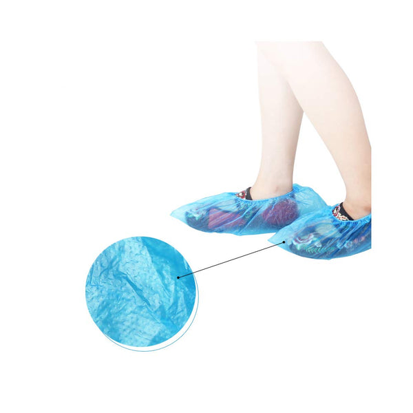 150 Pair Disposable Non-Slip Waterproof Plastic Shoe Covers for Rain Foldable Shoe Covers Blue