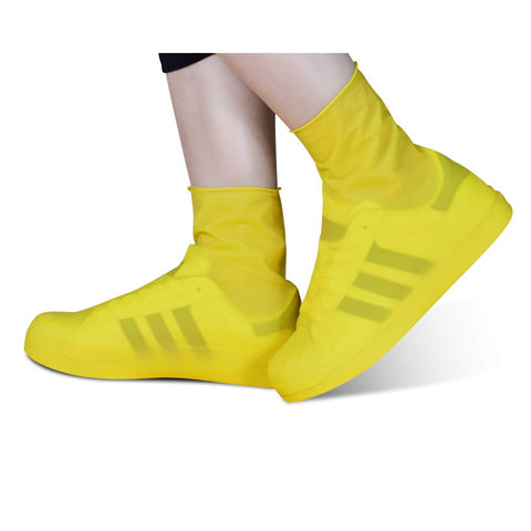 Non-Slip Waterproof Silicone high-Tops Shoe Covers for Rain Foldable Shoe Covers Yellow
