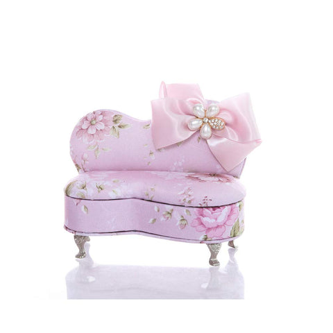 Creative Double Chair Jewelry Box Floral Jewelry Organizer Bow Jewelry Box for Girls