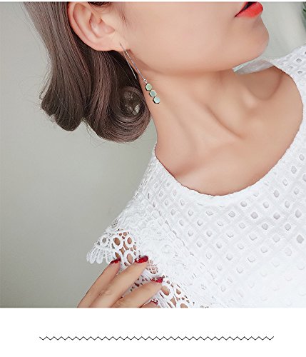 1 Pair Creative Geometric Gradient Long Earrings, Temperament Personality Silver Earrings