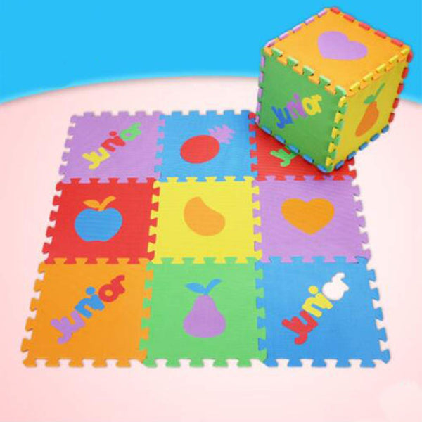 10 PCS of Waterproof Crawling/Puzzle Foam Mats Foam Play Mats, English and Fruit