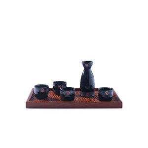 Japanese Style Creative Classical Pattern Ceramic Sake Sets 1 Decanter with 4 Cups