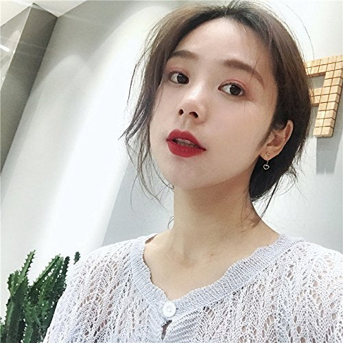 1 Pair Sweet and Cute Heart-Shaped Earrings, Wild Zircon Short Earrings